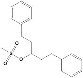Molecular Structure of 62107-93-1 (Benzenepropanol, a-(2-phenylethyl)-, methanesulfonate)